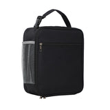 Black Insulated Lunch Bag with Shoulder Strap - Portable & Large Capacity Thermal Bento Tote