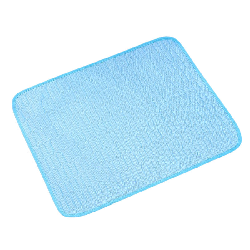 Blue Pet Summer Ice Silk Cooling Mat - Breathable Latex Sleep Pad for Dogs & Cats (40*30cm)