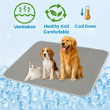 Blue Pet Summer Ice Silk Cooling Mat - Breathable Latex Sleep Pad for Dogs & Cats (70*50cm) - Side View