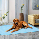 Grey Pet Summer Ice Silk Cooling Mat - Breathable Latex Sleep Pad for Dogs & Cats (150*100cm) - 45-Degree Angle