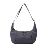 Grey Stylish & Lightweight Nylon Crossbody Bag for Women - Large Capacity Shoulder Hobo Bag with Water-Resistant Finish, Perfect for Travel & Daily Use