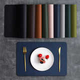 2-PCS Green and grey PVC Double-Sided Lychee Texture Table Mat - Waterproof, Heat-Resistant & Easy to Clean for Home and Hotel Use