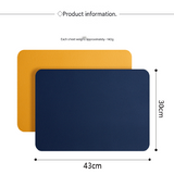 2-PCS Green and grey PVC Double-Sided Lychee Texture Table Mat - Waterproof, Heat-Resistant & Easy to Clean for Home and Hotel Use