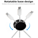 10-PCS Black 360 Degree Rotating Cable Organizer with Magnetic Mount for Desktop Wire Management - Top-Down View
