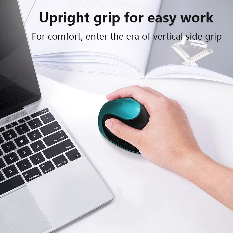 Red 3rd Gen Vertical Wireless Mouse with USB-C Charging - Ergonomic 2.4G Silent Click Design for Office and Laptop Use