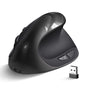 Black 3rd Gen Vertical Wireless Mouse with USB-C Charging - Ergonomic 2.4G Silent Click Design for Office and Laptop Use