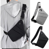 Dark grey Anti-theft Crossbody Sling Bag for Men & Women - Slim, Lightweight Chest Shoulder Pack for Travel & Daily Commute - Front View