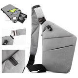 Dark grey Anti-theft Crossbody Sling Bag for Men & Women - Slim, Lightweight Chest Shoulder Pack for Travel & Daily Commute