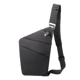 Black Anti-theft Crossbody Sling Bag for Men & Women - Slim, Lightweight Chest Shoulder Pack for Travel & Daily Commute