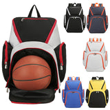 Blue Large Capacity Oxford Cloth Basketball Backpack - Waterproof Gym & Travel Bag for Men & Women with S-Type Straps - Side View