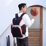 Navy blue Large Capacity Oxford Cloth Basketball Backpack - Waterproof Gym & Travel Bag for Men & Women with S-Type Straps - Front View