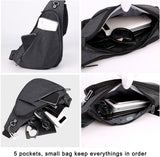 Black on the right shoulder New Men's Reflective Crossbody Sling Bag - Casual Commuter Shoulder Chest Pack for Daily Essentials