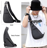 Blue on the right shoulder New Men's Reflective Crossbody Sling Bag - Casual Commuter Shoulder Chest Pack for Daily Essentials - Top-Down View