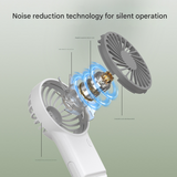 2-PCS Orange New Portable Handheld Air Cooler Fan - Foldable Desktop USB Rechargeable Mini Fan with Climbing Buckle - Top-Down View