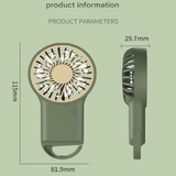2-PCS Green New Portable Handheld Air Cooler Fan - Foldable Desktop USB Rechargeable Mini Fan with Climbing Buckle - 45-Degree Angle