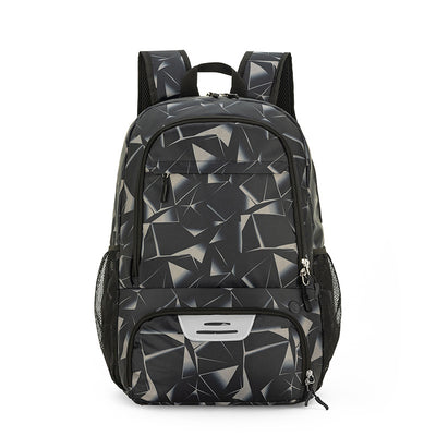 Grey Sports Backpack with Separate Shoe & Ball Compartments - Waterproof Gym Bag for Basketball, Soccer, Travel & Daily Use