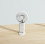 2-PCS White Portable USB Rechargeable Mini Handheld Fan with Desktop Base & Phone Stand - 3-Speed Quiet Operation
