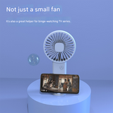 2-PCS White Portable USB Rechargeable Mini Handheld Fan with Desktop Base & Phone Stand - 3-Speed Quiet Operation - Top-Down View