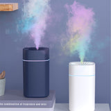 White 2-in-1 Ultrasonic Air Humidifier with 7-Color LED Night Light - Quiet Desktop Mini Humidifier for Home, Office, Bedroom - Front View