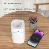 Green 2-in-1 Ultrasonic Air Humidifier with 7-Color LED Night Light - Quiet Desktop Mini Humidifier for Home, Office, Bedroom - 45-Degree Angle
