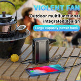 Black Multifunctional Turbo Fan - Portable High-Speed Dust Blower with LED Light & Emergency Power Bank for Outdoor & Home Use - Front View
