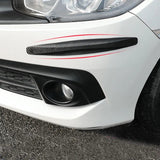 3-PCS Black Universal Car Bumper Protector Strips - Carbon Fiber Look Anti-Scratch Guards (2-Pack) - Front View