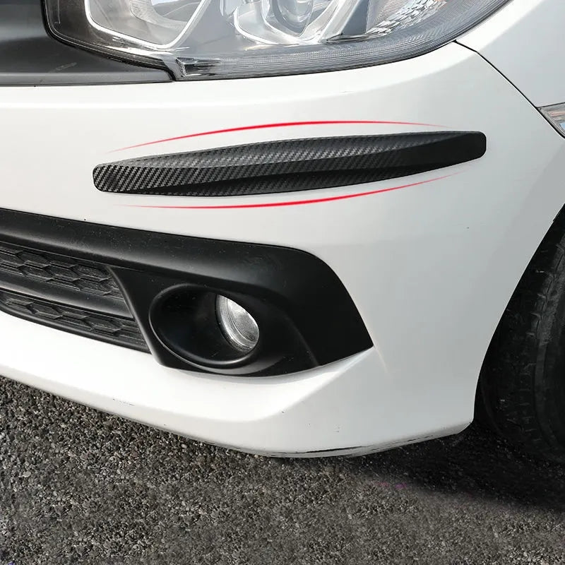 3-PCS Transparent Universal Car Bumper Protector Strips - Carbon Fiber Look Anti-Scratch Guards (2-Pack)