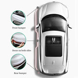 3-PCS Transparent Universal Car Bumper Protector Strips - Carbon Fiber Look Anti-Scratch Guards (2-Pack)