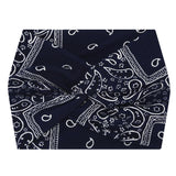 5-PCS The cashew nuts are dark blue Women's Extra Wide Turban Headband - Elastic Yoga & Sports Hair Wrap