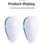 2-PCS Black Ultrasonic Pest Repeller - Smart Frequency Electronic Device for Mosquitoes, Rodents & Insects
