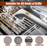 Powerful Electric Steam Grill Brush with Built-in Scraper - Deep Clean for All BBQ Grates - Side View