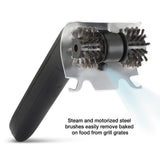Powerful Electric Steam Grill Brush with Built-in Scraper - Deep Clean for All BBQ Grates - Top-Down View