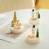 Elk Elegant Ceramic Festive Tealight Candle Holder - Seasonal Home Decor Accent - 45-Degree Angle