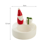 Santa Claus Elegant Ceramic Festive Tealight Candle Holder - Seasonal Home Decor Accent