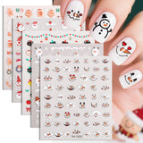 4PCS 5D Embossed Christmas Nail Art Stickers - Santa, Snowman, Reindeer & Snowflake Designs for Festive Manicures(Z-1429) - Side View