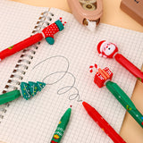 Christmas Theme Retractable Gel Pens (0.5mm Black Ink) - Festive Student & Office Holiday Gift Pack (36 Pcs) - Top-Down View