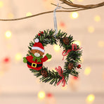 Bear Mini Christmas Wreath Ornaments (11cm) - Festive Santa, Snowman & Reindeer Decor for Doors & Windows