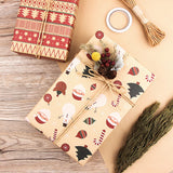 Christmas Gift Wrapping Paper 6-Pack - Vintage Kraft Style for Holiday Presents, 70x50cm - Side View