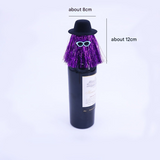 5-PCS Red Halloween Party Wine Bottle Hats - Spooky Creative Bottle Decorations, Approx. 8x12cm
