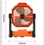 Black and green Portable Outdoor Camping Fan with LED Light - Rechargeable USB Tent Fan for Australia - Rear View