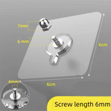 50-PCS Heavy Duty Adhesive Screw Stickers No Drilling Wall Hooks 6x6cm Waterproof Stainless Steel for Kitchen Bathroom Rental Friendly(6mm)
