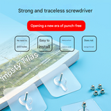 50-PCS Heavy Duty Adhesive Screw Stickers No Drilling Wall Hooks 6x6cm Waterproof Stainless Steel for Kitchen Bathroom Rental Friendly(10mm) - Front View