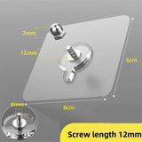 50-PCS Heavy Duty Adhesive Screw Stickers No Drilling Wall Hooks 6x6cm Waterproof Stainless Steel for Kitchen Bathroom Rental Friendly(12mm)