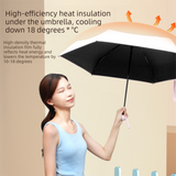 Wutong Apricot Compact Mini Travel Umbrella UPF50+ UV Protection Waterproof 6-Fold Flat Design Lightweight Sun & Rain Parasol for Handbag - Front View