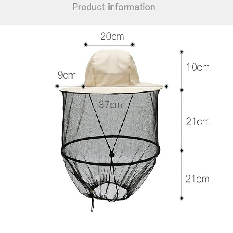 Grey Outdoor Fishing Hat with Mesh Head Net Sun Protection Bucket Cap Anti-Mosquito Fly Guard for Gardening Hiking & Beekeeping