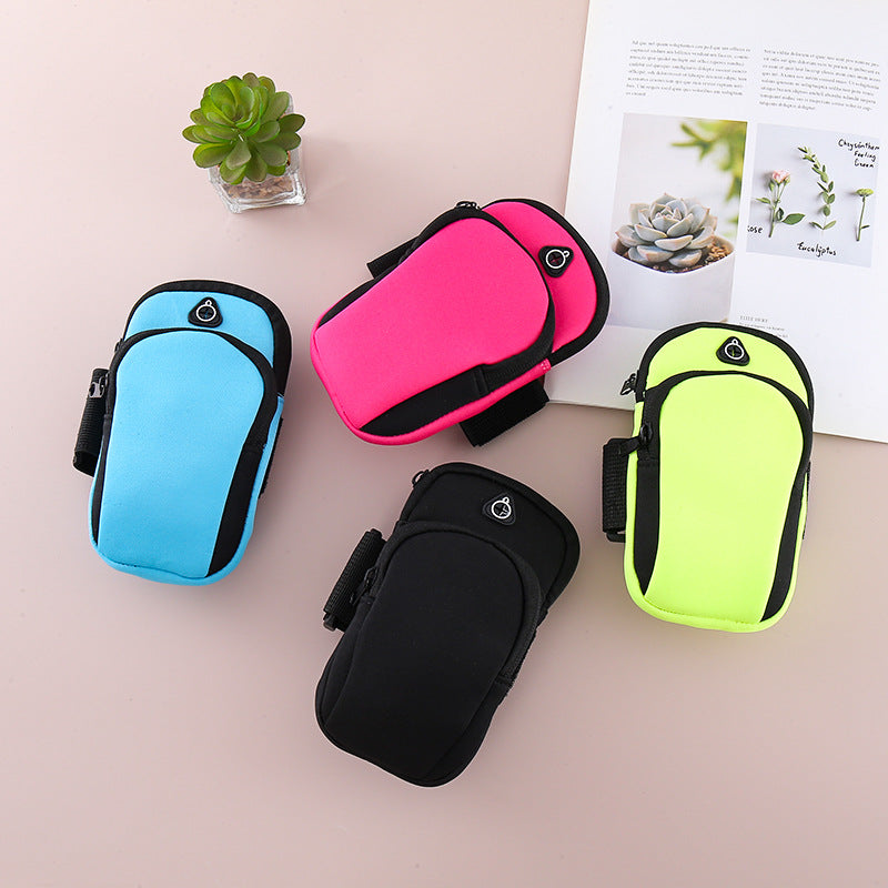 Green Sports Running Armband Bag Water Resistant Phone Pouch with Dual Zipper Pockets Earphone Hole for Gym Jogging Cycling Fits 6.5 Inch Smartphones