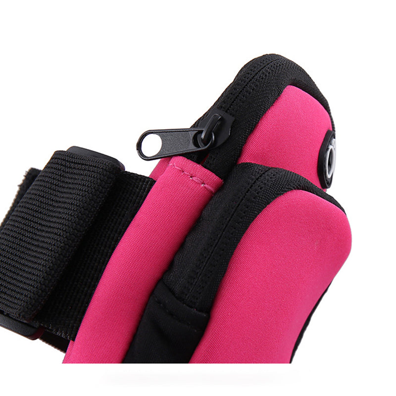 Green Sports Running Armband Bag Water Resistant Phone Pouch with Dual Zipper Pockets Earphone Hole for Gym Jogging Cycling Fits 6.5 Inch Smartphones