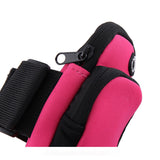 Green Sports Running Armband Bag Water Resistant Phone Pouch with Dual Zipper Pockets Earphone Hole for Gym Jogging Cycling Fits 6.5 Inch Smartphones - Side View