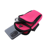 Green Sports Running Armband Bag Water Resistant Phone Pouch with Dual Zipper Pockets Earphone Hole for Gym Jogging Cycling Fits 6.5 Inch Smartphones