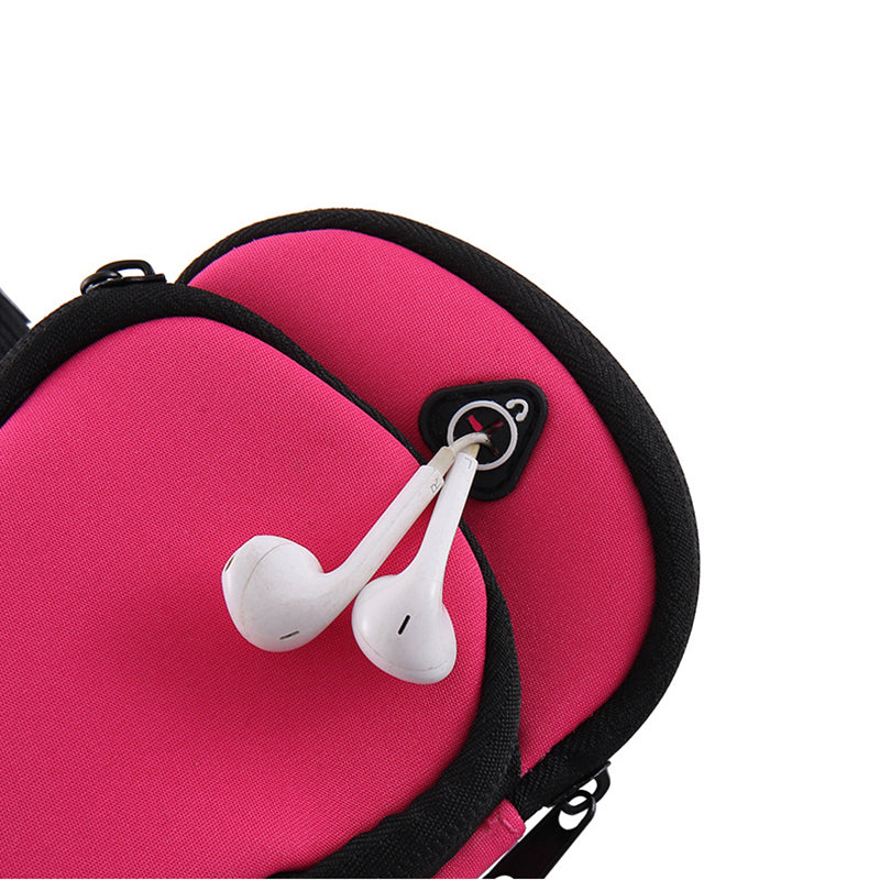 Green Sports Running Armband Bag Water Resistant Phone Pouch with Dual Zipper Pockets Earphone Hole for Gym Jogging Cycling Fits 6.5 Inch Smartphones